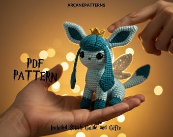 Crochet Pattern Glaceon Amigurumi Pattern, Fairy Crochet, Easy DIY Tutorial, Pokemon Crochet, Crochet Doll Pattern, Halloween Crochet
