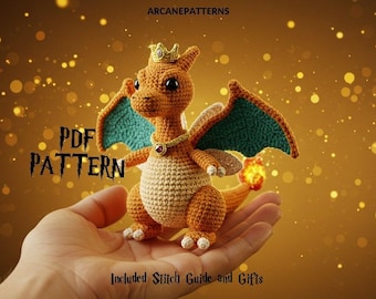 Crochet Pattern Charizard Amigurumi Pattern, Fairy Crochet, DIY Tutorial, Pokemon Crochet, Crochet Doll Pattern, Halloween Crochet