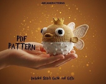 Crochet Pattern Pufferfish Amigurumi Pattern, Fairy Crochet, DIY Tutorial, Gifts for Kids, Crochet Doll Pattern, Halloween Crochet
