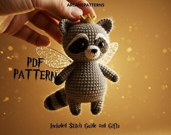 Crochet Pattern Raccoon Amigurumi Pattern, Fairy Crochet, Easy DIY Tutorial, Gifts for Kids, Crochet Doll Pattern, Halloween Crochet