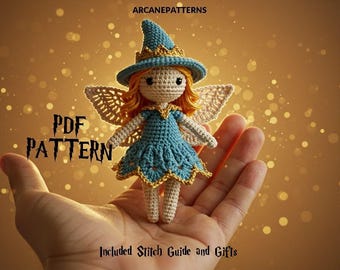 Crochet Pattern Witch Amigurumi Pattern, Fairy Crochet, Easy DIY Tutorial, Gifts for Kids, Crochet Doll Pattern, Halloween Crochet