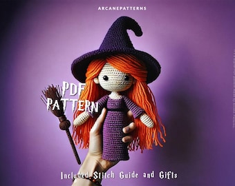 Crochet Pattern Witch Amigurumi Pattern, Wizard Crochet, Easy DIY Tutorial, Gifts for Kids, Crochet Doll Pattern, Halloween Crochet
