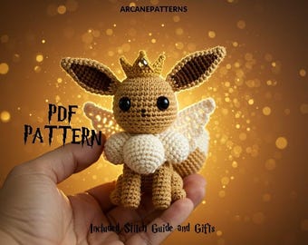 Crochet Pattern Eevee Amigurumi Pattern, Fairy Crochet, Easy DIY Tutorial, Pokemon Crochet, Crochet Doll Pattern, Halloween Crochet