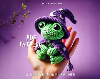 Crochet Pattern Frog Amigurumi Pattern, Wizard Crochet, Easy DIY Tutorial, Gifts for Kids, Crochet Doll Pattern, Halloween Crochet