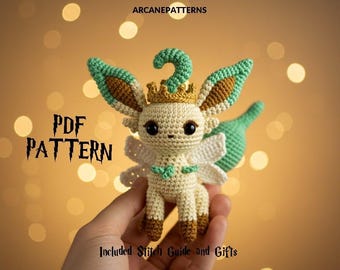 Crochet Pattern Leafeon Amigurumi Pattern, Fairy Crochet, Easy DIY Tutorial, Pokemon Crochet, Crochet Doll Pattern, Halloween Crochet
