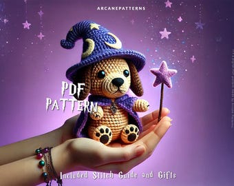 Crochet Pattern Dog Amigurumi Pattern, Wizard Crochet, Easy DIY Tutorial, Gifts for Kids, Crochet Doll Pattern, Halloween Crochet