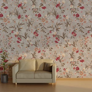 Vintage Floral Elegance Peel and Stick Wallpaper / Carta da parati vintage rimovibile / Carta da parati in tela Peel and Stick / Carta da parati non tessuta