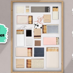 Matchbook Poster Template, Matchbox Digital Download, DIY Canva Template, Personalized Matchbook Art, Neutral Matches, Blank Matchbook Gift