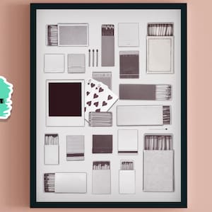 Matchbook Poster Template, Matchbox Digital Download, Personalized Matchbook Art, Blank Matchbook Gift, DIY Canva Template, Neutral Matches