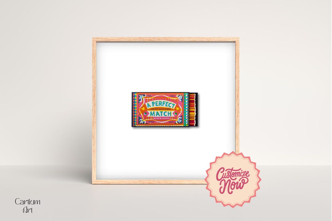 SINGLE CUSTOM MATCHBOOK Art| Personalized Digital Matchbox Gift ...