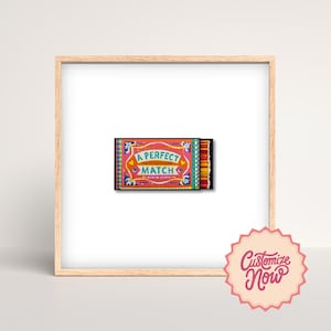 Personalized Matchbook Art Print: Custom Retro Wall Decor (Digital Download