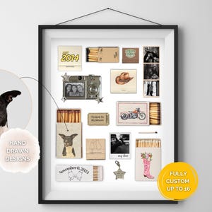 CUSTOM Matchbook Art | Personalized Digital Matchbox Wall Art Gift | Matches Printy | Perfect Anniversary Gift | Customized Retro Poster