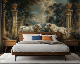 Classical Mural, Ancient Architecture Wallpaper - Peel & Stick, Commercial, Non-Woven