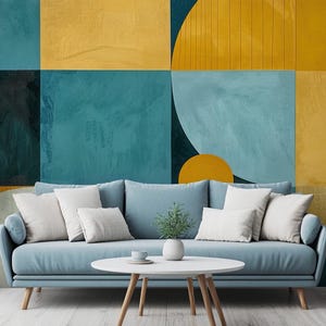 Abstract Geometric Wallpaper , Modern Mural  - Peel & Stick, Commercial, Non-Woven