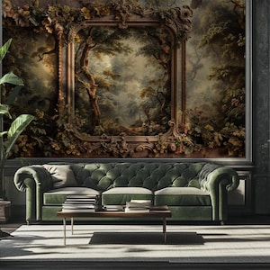Vintage Forest Wallpaper, Baroque Mural - Peel & Stick, Commercial, Non-Woven