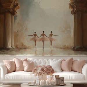 Ballet Dancers Wallpaper, Elegant Mural - Peel & Stick, Commercial, Non-Woven