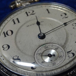 Howard 19 Jewels 10 Size Pocket Watch In White Gold Filled Case