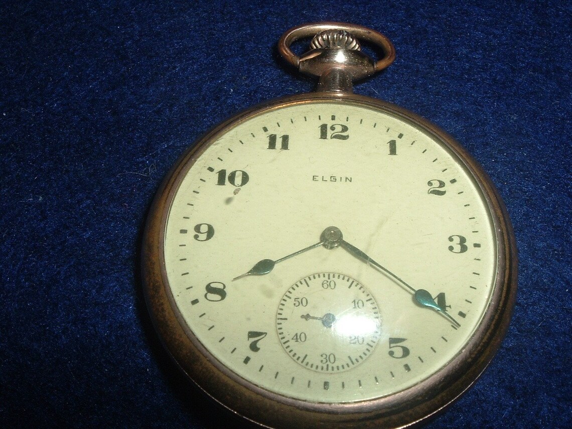 Vintage Elgin 16 Size 7 Jewels Pocket Watch Runs Good Etsy