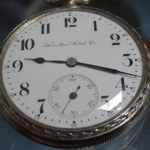 Hamilton 16 Size Pocket Watch 17 Jewels 972 Model Just Serviced