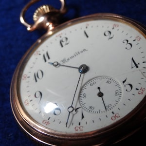 Hamilton 16 Size 17 Jewels Model 974 Pocket Watch In GF Double Hinged Case