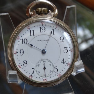 Waltham Royal 17 Jewels 16 Size Pocket Watch-Serviced In A 10k Rolled Gold Platedase