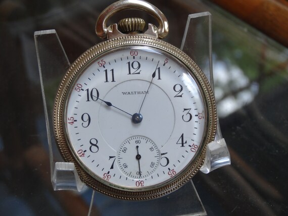 Waltham Royal 17 Jewels 16 Size Pocket Watch Serviced In A 10k Rolled Gold Platedase Etsy