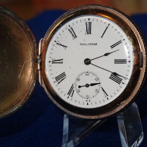 1892 American Waltham Ladies Hunting Case 6 Size Gilded Movement Pocket Watch