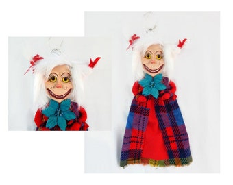 Grinch Whoville Art Doll / Christmas Decor / Whoville Wall Hanging, Merry Grinchmas, Grinch Tree, Grinch Ornament, Cindy Lou Who