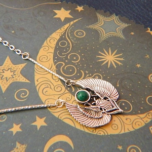 Silver & Green Scarab Pendant Necklace: Egyptian Beetle Jewelry