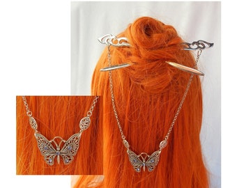 Butterfly Hair Sticks / Butterfly Jewelry / Fairy Core Hair sticks / Butterfly Headpiece, Cottage Core Hair sticks, Butterflies