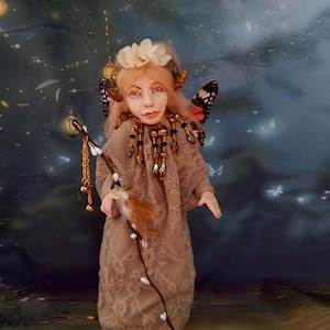 Fairy Art Doll, Fairy Decor / Fairy Gift, Fairy Core / Puck Fairy Figurine, Fairy Sculpture, Fantasy Art, Fairy Artwork, OOAK Doll