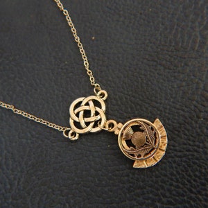 Scottish Thistle Necklace / Silver Thistle Jewelry / Scotland, Scottish Jewelry, Celtic Knot Necklace, Infinity Jewelry, Handmade