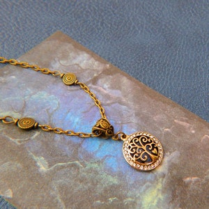 Copper Tree of Life Necklace: Celtic Knot Pendant, Cottagecore Jewelry