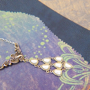 Art Nouveau Necklace with Vintage Style Silver Pendant / Chandelier  Necklace, Handmade Jewelry / Filigree Necklace, Fantasy Fairy Core