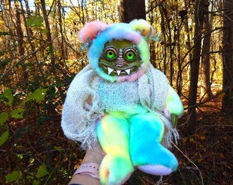 Creepy Cute Animal Art Doll, Creepy Bear Plushie / OOAK Creature, Handmade Plushie / Fantasy OOAK Creature, Creepy Plush, Scary Animal Plush