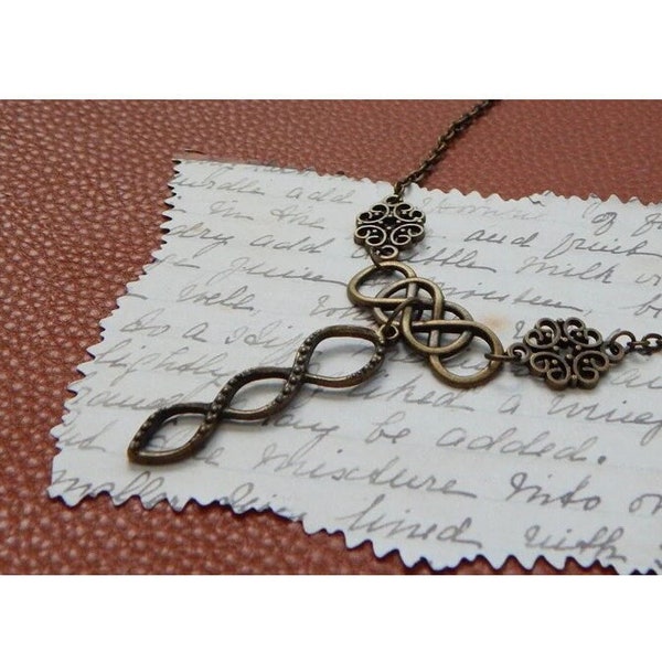 Infinity Necklace, Celtic Necklace / Gold Knot Necklace / Celtic Knot Jewelry, Goddess Jewelry , Pagan Jewelry, Gold Infinity Knot Charm