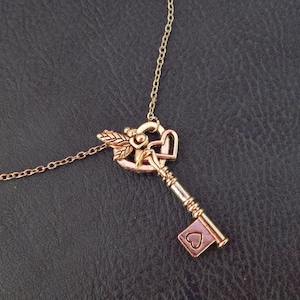 Silver Fairy Key Necklace / Fairy Costume, Fairy Core, Fantasy Necklace / Cottage Core Jewelry, Fairy Lover Gift, Fairy Tale Jewelry