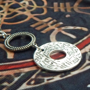 Silver Viking Circle Pendant Necklace: Norse Jewelry, 18&quot; Chain