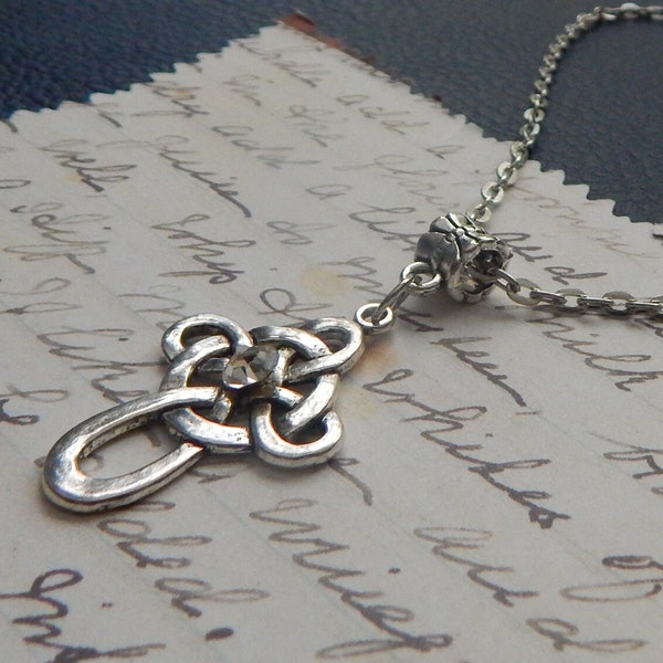 Silver Celtic Cross Necklace / Cross Jewelry, Celtic Knot Jewelry / Pagan Jewelry, Religious Necklace, Infinity Cross Necklace, Handmade