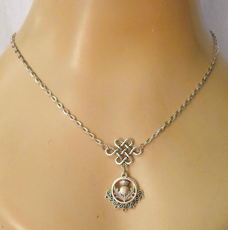 Scottish Thistle Necklace / Silver Thistle Jewelry / Scotland, Scottish