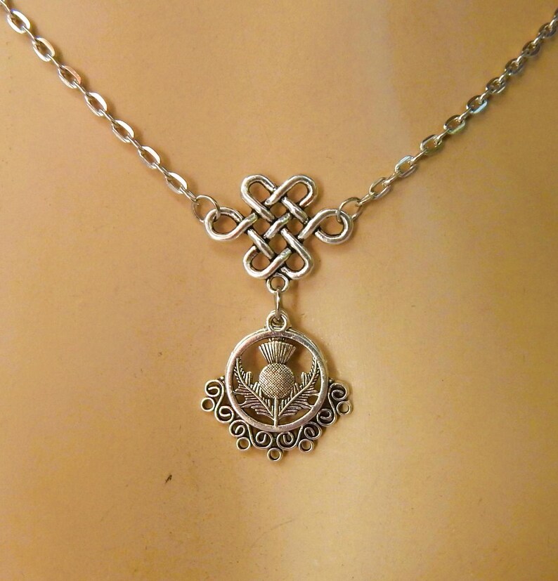 Scottish Thistle Necklace / Silver Thistle Jewelry / Scotland, Scottish