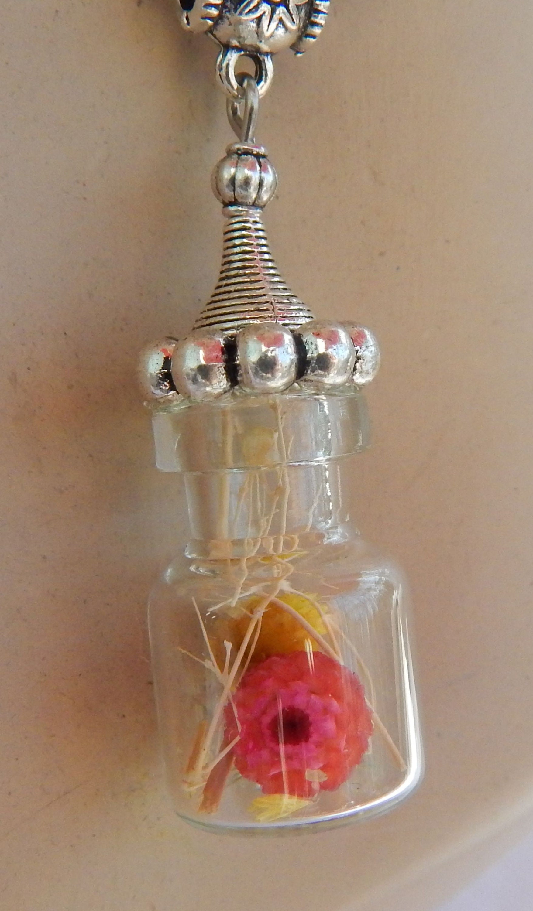 Flower Vial Necklace Flowers Glass Vial Dried Flowers Etsy