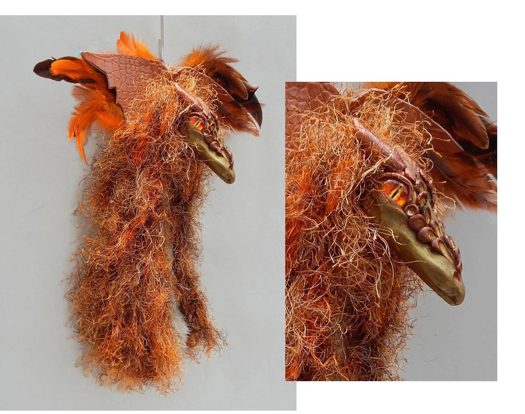 Dragon Wall Decor / Dragon Sculpture, Dragon Art Doll / OOAK Creature