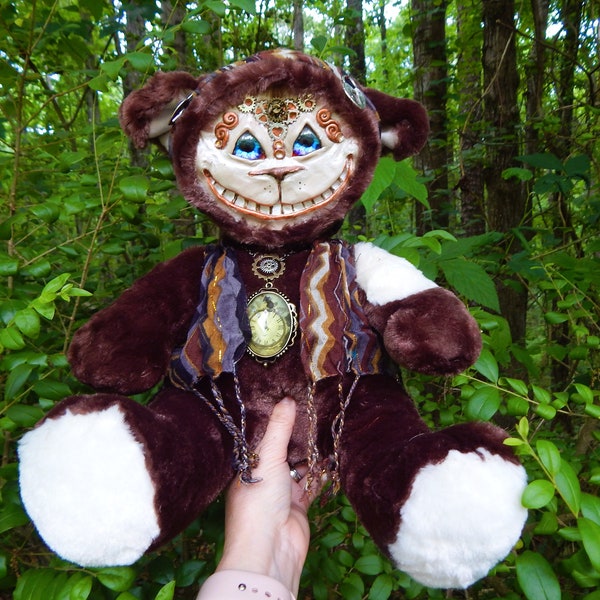 Creepy Cute Animal Art Doll, Creepy Bear Plushie / OOAK Creature, Handmade Plushie / Fantasy OOAK Creature, Creepy Plush, Scary Animal Plush