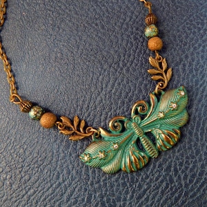 Vintage Jewelry - Dragonfly Necklace - Vintage Necklace - Art Nouveau Necklace - Nature Jewelry - Insect Jewelry, Cottage Core