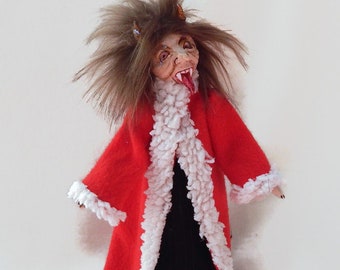 Krampus Art Doll / Krampus Ornament, Creepy Christmas Decor/ Christmas Devil, Creepy Christmas / German Folklore Ornament, Horror Decor