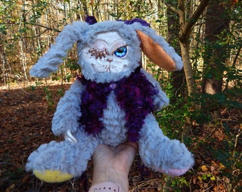 Creepy Cute Animal Art Doll, Creepy Rabbit Plushie / OOAK Creature, Handmade Plushie / Fantasy OOAK Creature, Creepy Plush, Animal Doll
