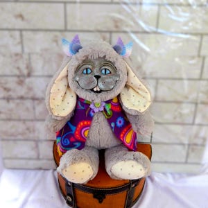 Creepy Cute Animal Art Doll, Creepy Rabbit Plushie / OOAK Creature, Handmade Plushie / Fantasy OOAK Creature, Creepy Plush, Animal Doll