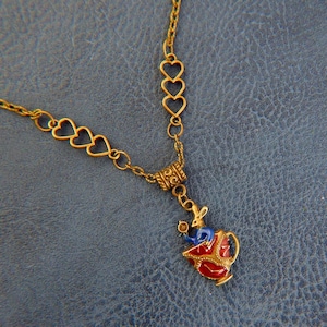 Wonderland Necklace, Alice in Wonderland Jewelry / Fantasy Jewelry / White Rabbit Jewelry, Playing Cards, Heart Necklace