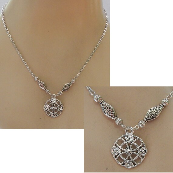 Celtic Necklace Silver Celtic Knot Necklace Celtic Knot Etsy